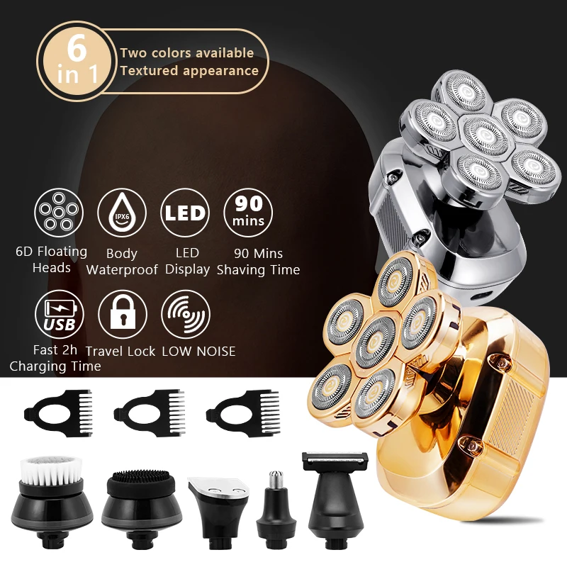 6 in 1 Multifunction Electric Shaver Wet Dry Use Beard Trimmer Rechargeable For Men Barber Shaving Machine Razor |