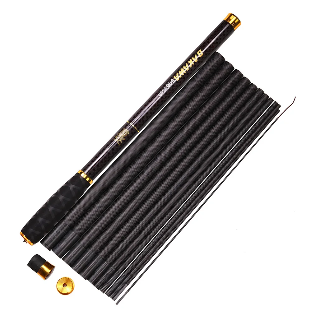 

Carbon Fiber Stream Fishing Rod 1.8/2.7/3.6/4.5/5.4M Telescopic Travel Carp Feeder Hard Portable Durable Ultra Light Pole Pesca
