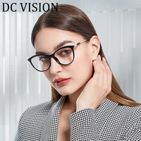 2022 fashion metal cateye glasses ladies anti blue light eyeglasses luxury designer round formula eyewear tr90 decorative frame