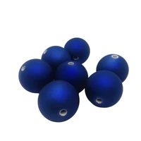 20mm natural matte dark blue hematite stone rubber round spacer beads for diy bracelet accessories jewellery making
