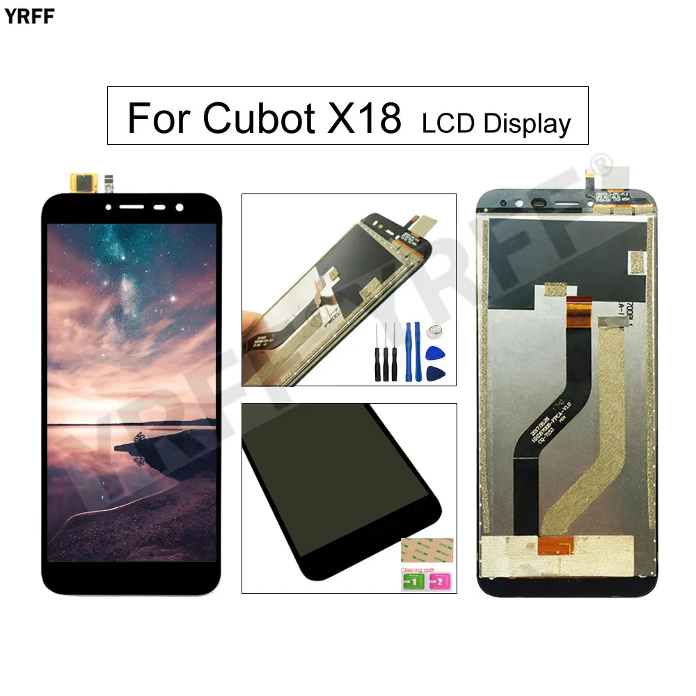 

100% Tested Mobile Phone LCD Screens For Cubot X18 LCD Display Touch Screen Digitizer Glass Panel Sensor Phone Repair Parts