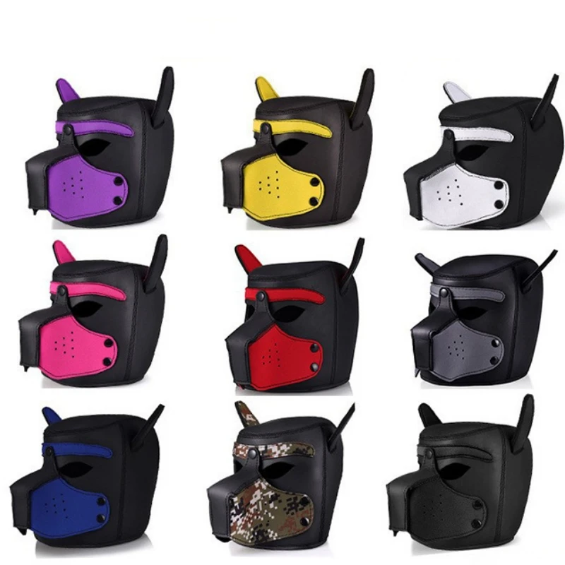 

Gay Puppy Hood Neoprene Mask Muzzle Adult Pet Play Games Dog Slave Full Head Bondage Restraint Fetish Hood BDSM Sex Toys for Men