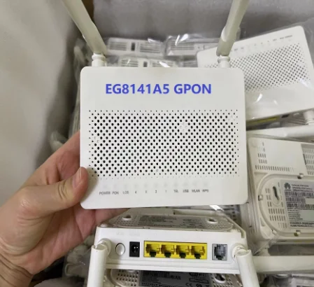 

NEW Original 8PCS HW EG8141A5 Gpon ONU FTTH Modem Router Bare Metal+Adapter 1GE+3FE+1tel+Wifi With English Software ONT OLT