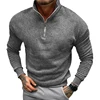 New Mens Half Zipper Pullover Oversize Sweaters Turtleneck Hooded 4