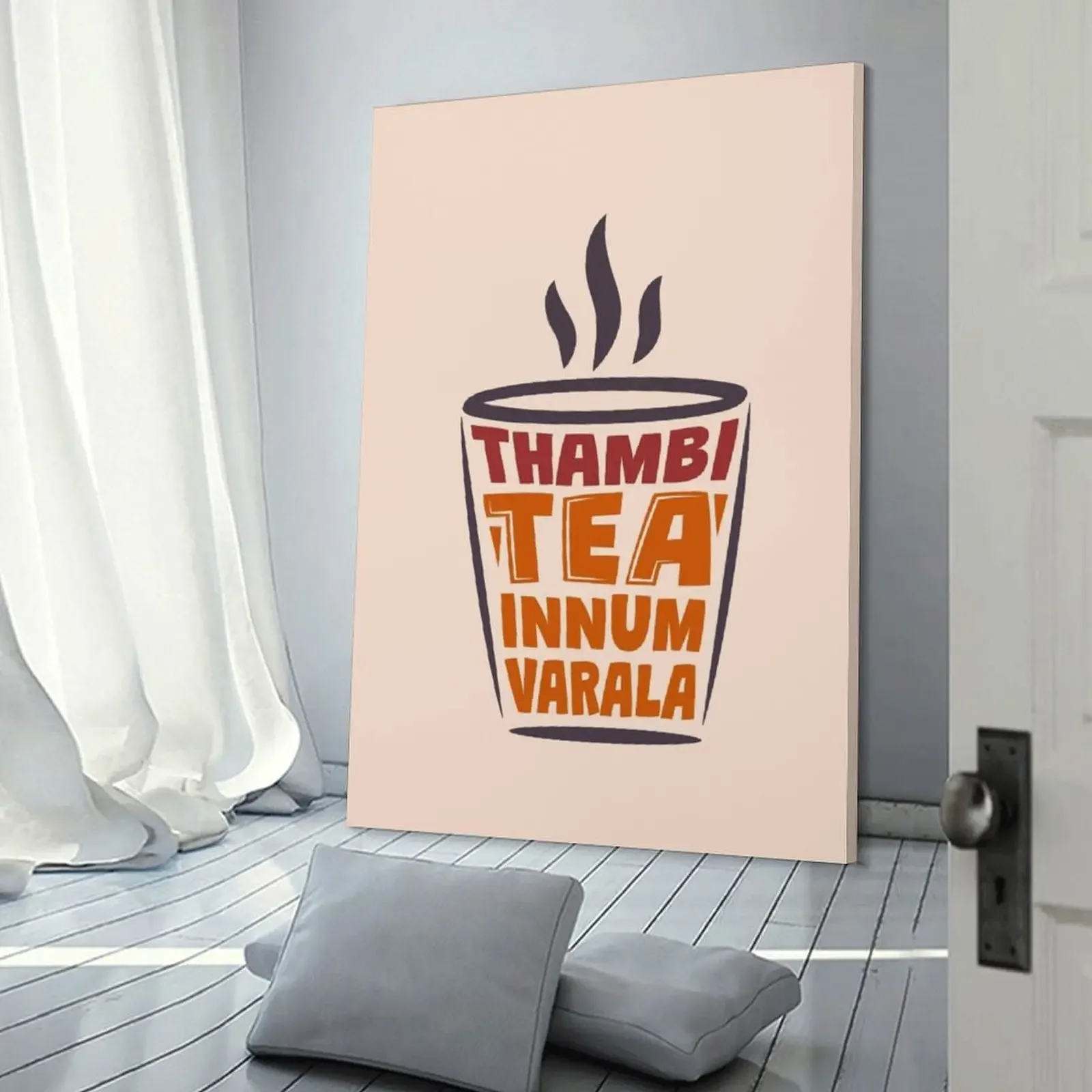 Забавная Картина на холсте с надписью тамби чай