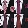 Fashion Brand Festive Present Tie Pocket Squares Cufflink Set Necktie For Men Shirt Accessories Gold Plaid 4