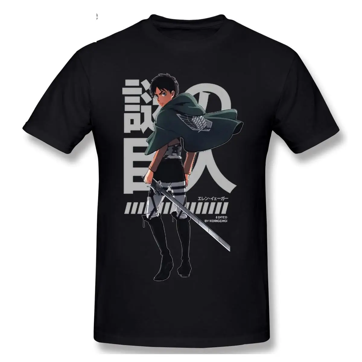 

Eren Yeager Attack On Titan Anime T-Shirt for Men Top Quality Short Sleeve Cotton Round Neck T Shirts Tee