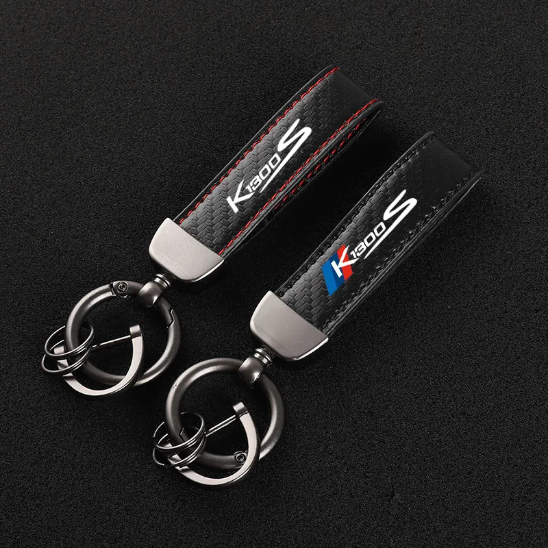 

Leather Motorcycles keychain horseshoe buckle jewelry key chain for BMW Motorrad K1300S K1300 S Accessories WITH LOGO