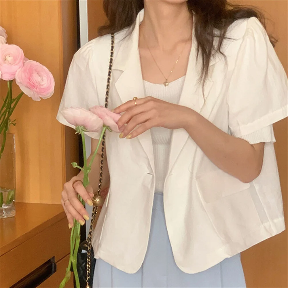 

Alien Kitty Short Sleeve Blazers New Solid Women Fashion High Street Office Lady Summer 2022 Casual Loose Normcore Hot Coats