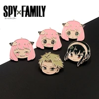 anime spy x family brooch cute anya loid yor forger figure metal badges lapel button pins for women girls cosplay manga jewelry