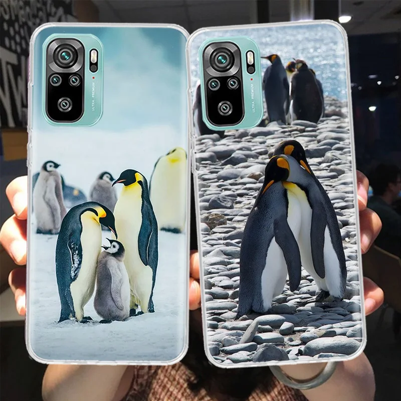 Чехол для телефона Penguins Love at the North Pole Xiaomi Poco X6 X5 X4 F4 GT X3 NFC F6 Pro 5G M5 M5S M4 M3 Mi F5 F3 F2 F1 Clear Cov