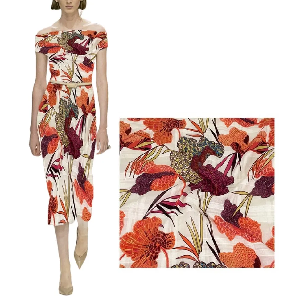 

Skin-friendly Soft, Embroidered Linen Fabric, Sweet Fudge Dress Cheongsam Shirt Cotton Cotton Linen Clothing Fabric