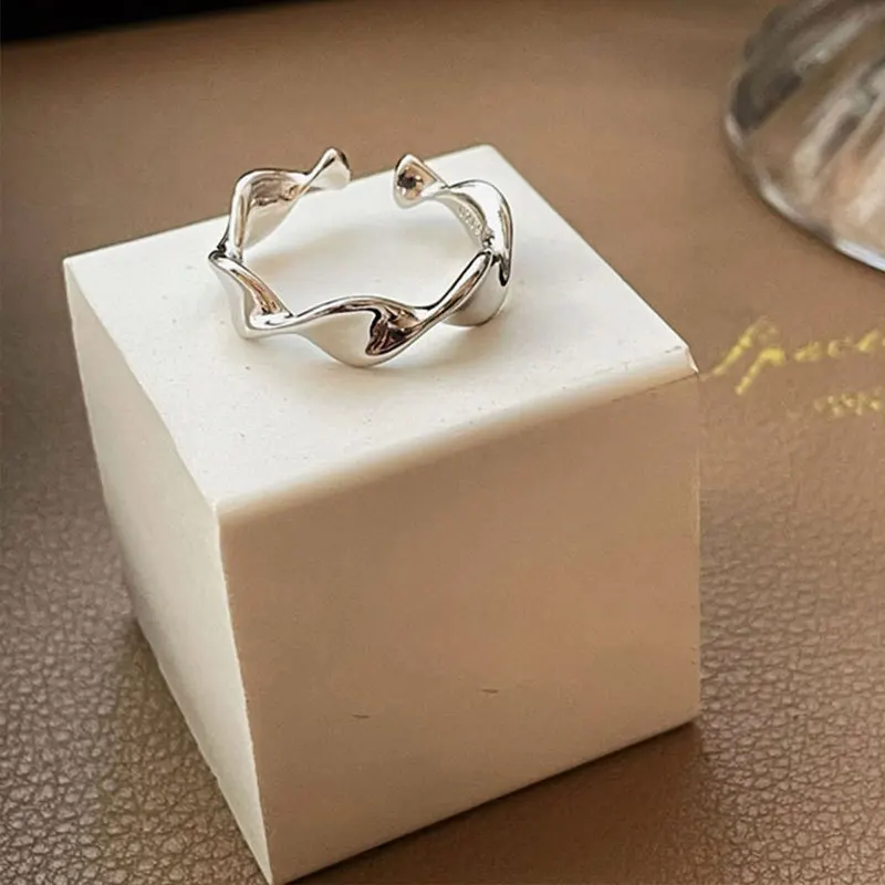 

Korean Accessaries Industrial Style 925 Sterling Silver Tide Ring Wedding Ring Set for Couple Engagement Rings Anillos Mujer