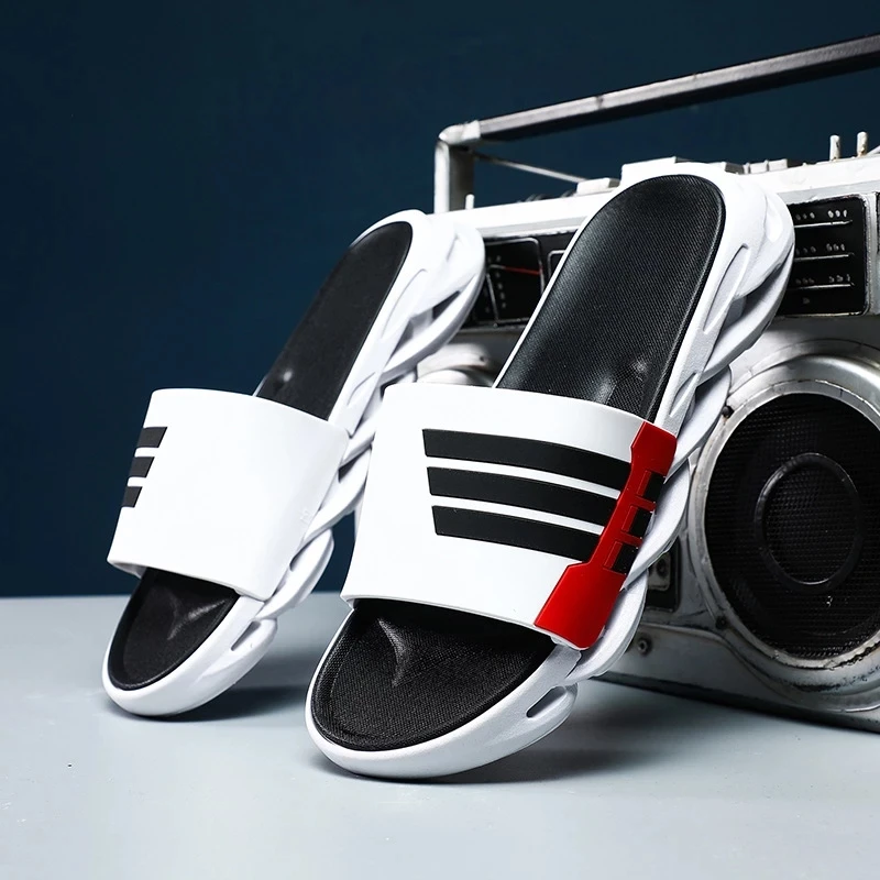 

Шлепанцы для мужчин и женщин, спортивные пляжные сандалии на толстой платформе, Нескользящие, плоская подошва, повседневная обувь, роскошны...