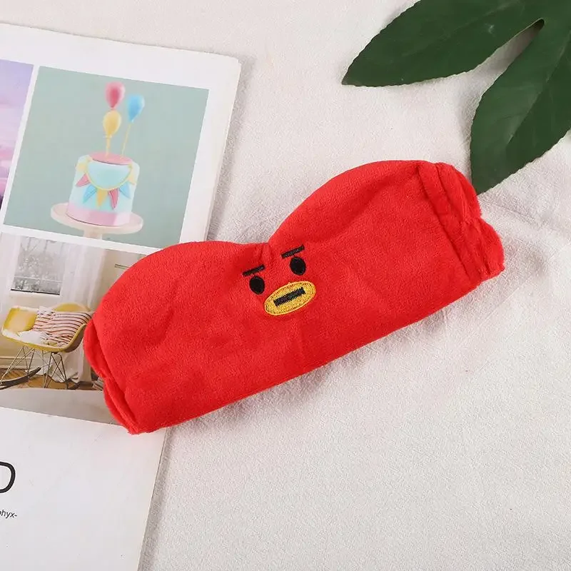 Фото Kawaii BT21 повязка на голову для мытья лица, милая детская повязка на голову для девочек, плюшевая повязка на голову для макияжа, мягкая теплая повязка на голову с героями мультфильмов для пары, подарок для девочек №5