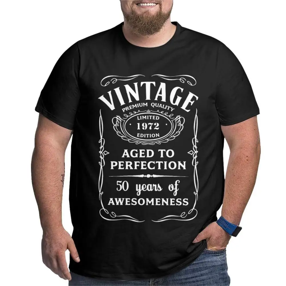 

Vintage Limited 1972 Edition Cotton Funny T-Shirts Crewneck Big Tall Tees Short Sleeve Tops Oversized T-Shirts