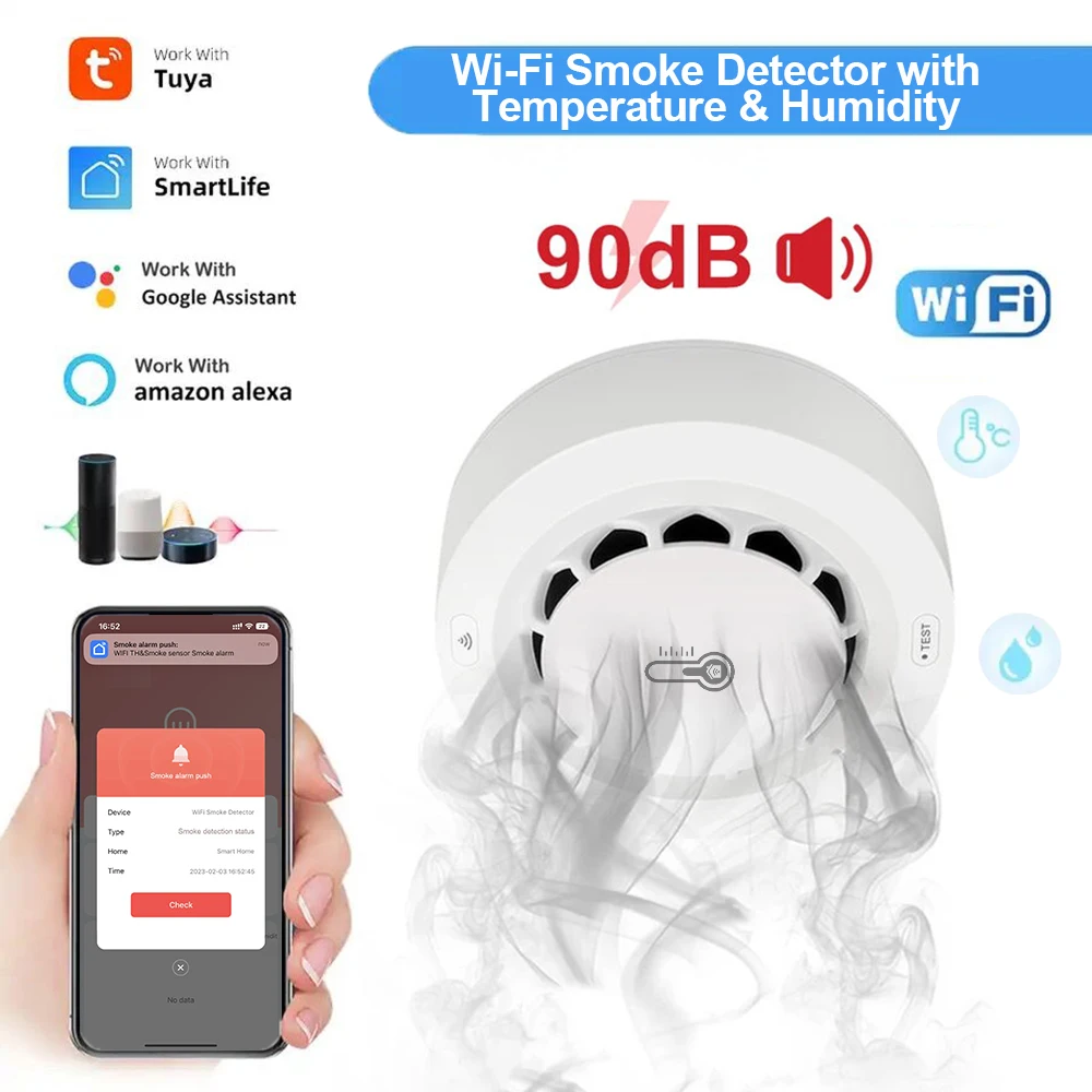 

Tuya Wi-Fi датчик дыма 3 в 1