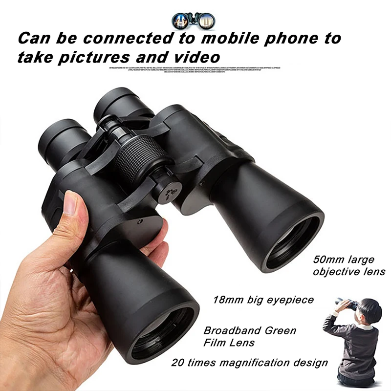 

Binoculars Telescope 20*50 imaging stabilization BKA4 Night vision all-optical lens For Hunting Outdoor Camping Sports телескоп