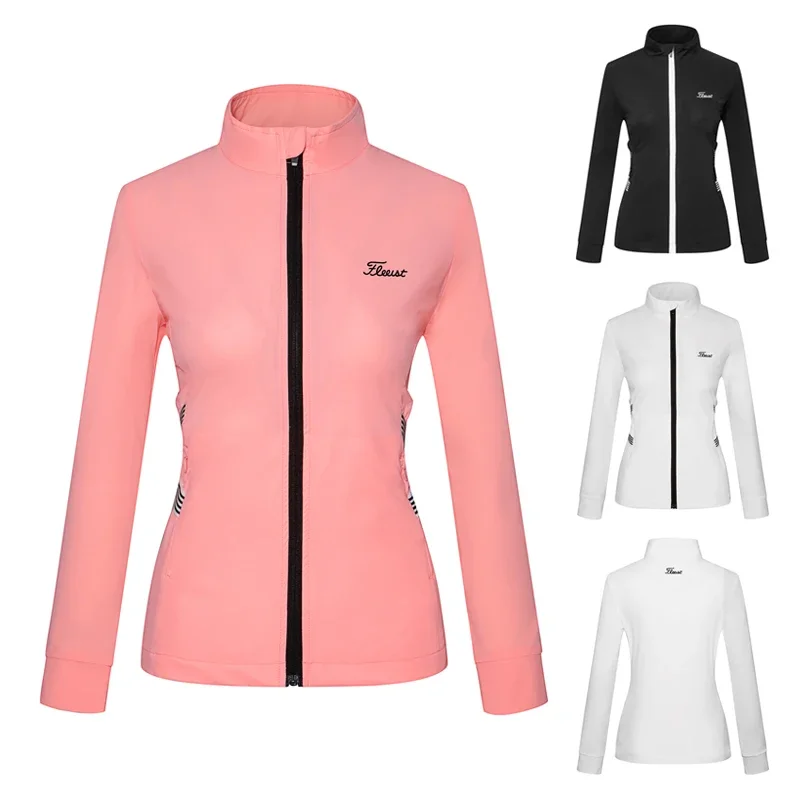 

2023 одежда для гольфа, Весенняя женская уличная облегающая быстросохнущая анти-одежда для гольфа, рубашка с длинным рукавом, пальто