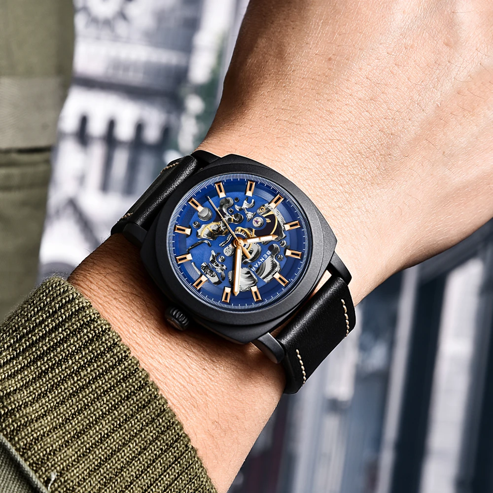 Часы мужские автоматические с турбийоном водонепроницаемые до 30 м |