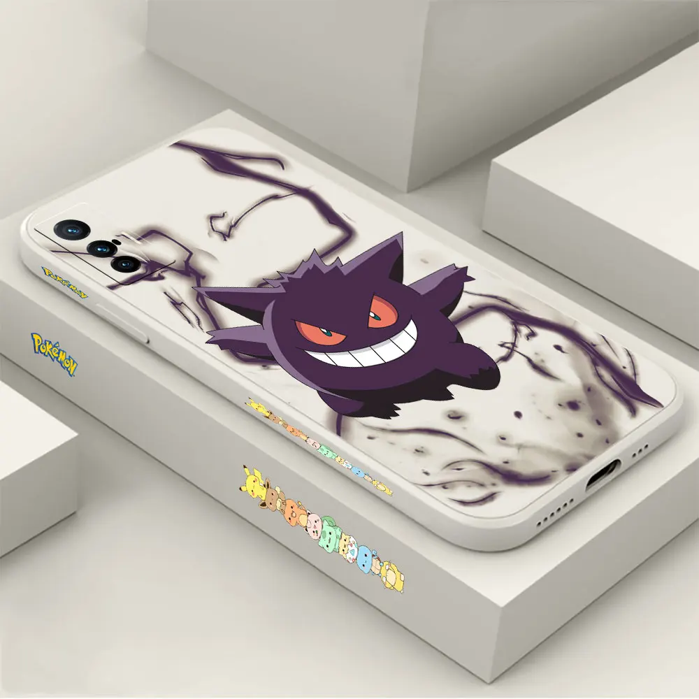 

P-Pokemon Gengar Phone Case For VIVO X90 X80 X70 X60 X50 X30 X27 X23 X21S X21I X70T X60T X51 X21IA Pro Plus 4G 5G Cases Cover