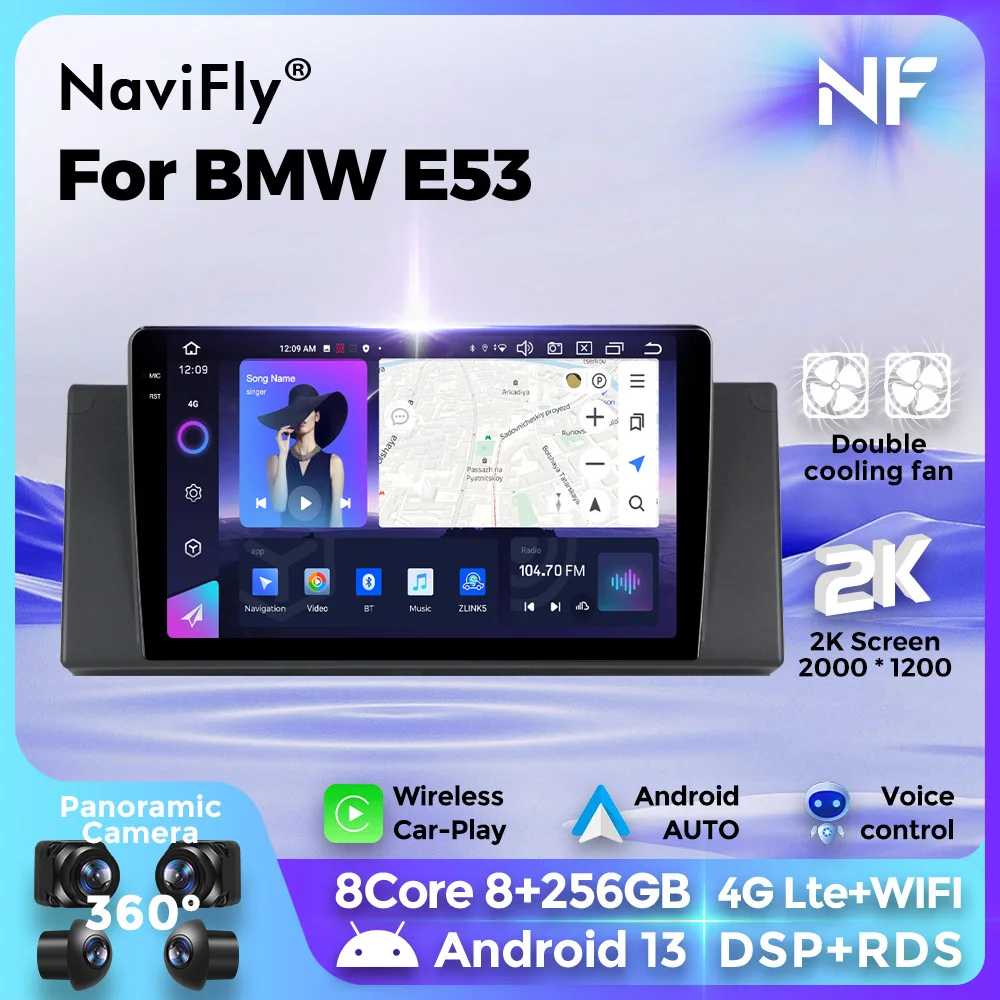 Автомагнитола TomoStrong для BMW M5 E39 E53 X5 1999-2006 4G GPS DSP 2DIN DVD