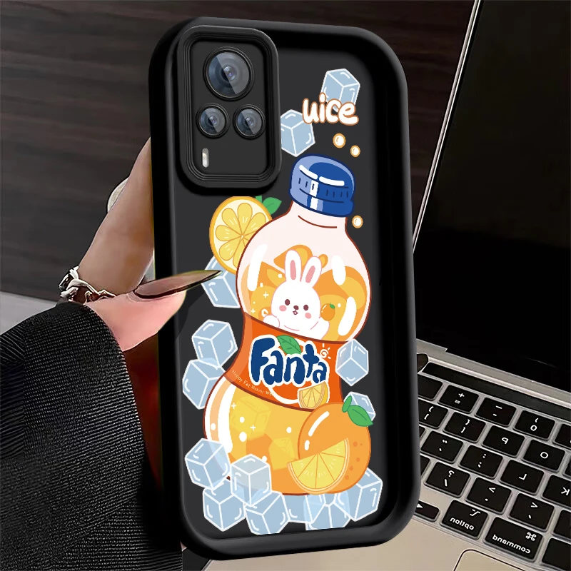 Мягкий чехол с рисунком клубники оранжевой соды для VIVO Y75s Y72t Y10 Y77e t1 Y55s Y52s Y53s Y50t Y33s