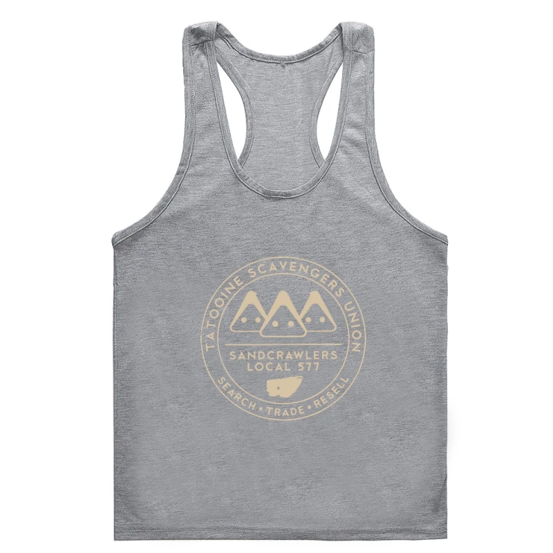 Мужской винтажный Топ Tatooine Scavengers Union из 100% хлопка с круглым вырезом