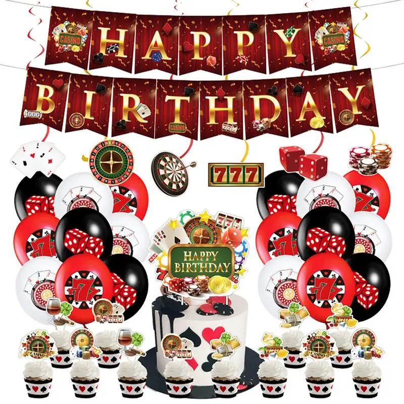 

Casino Party Decorations Casino Birthday-themed Party Decorations Set Las Vegas Party Decorations Poker Happy Birthday Backdrop