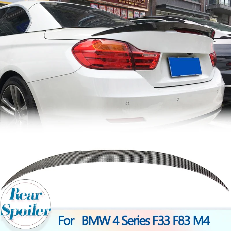 

Спойлер на задний багажник, крыло для BMW 4 серии F33 F83 M4 Convertible 2014 - 2019 углеродное волокно Автомобильный задний багажник губа крыло спойлер