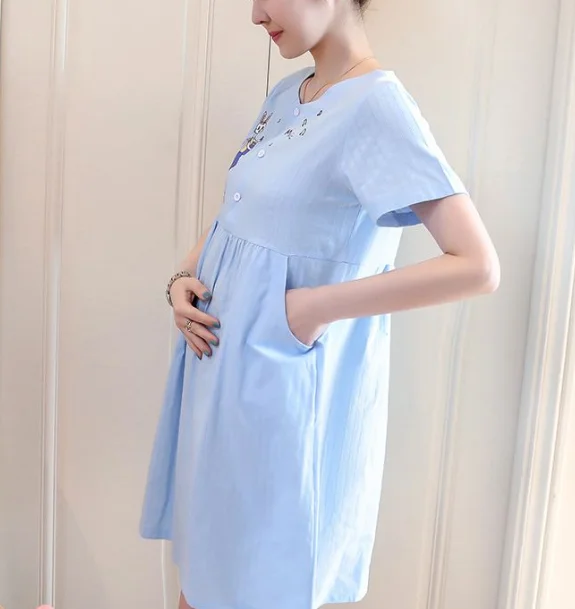 

Pregnant 2022 Maternity green Funny Women T Shirt Girl Shirt New Mom Big Size Clothes Loading Baby