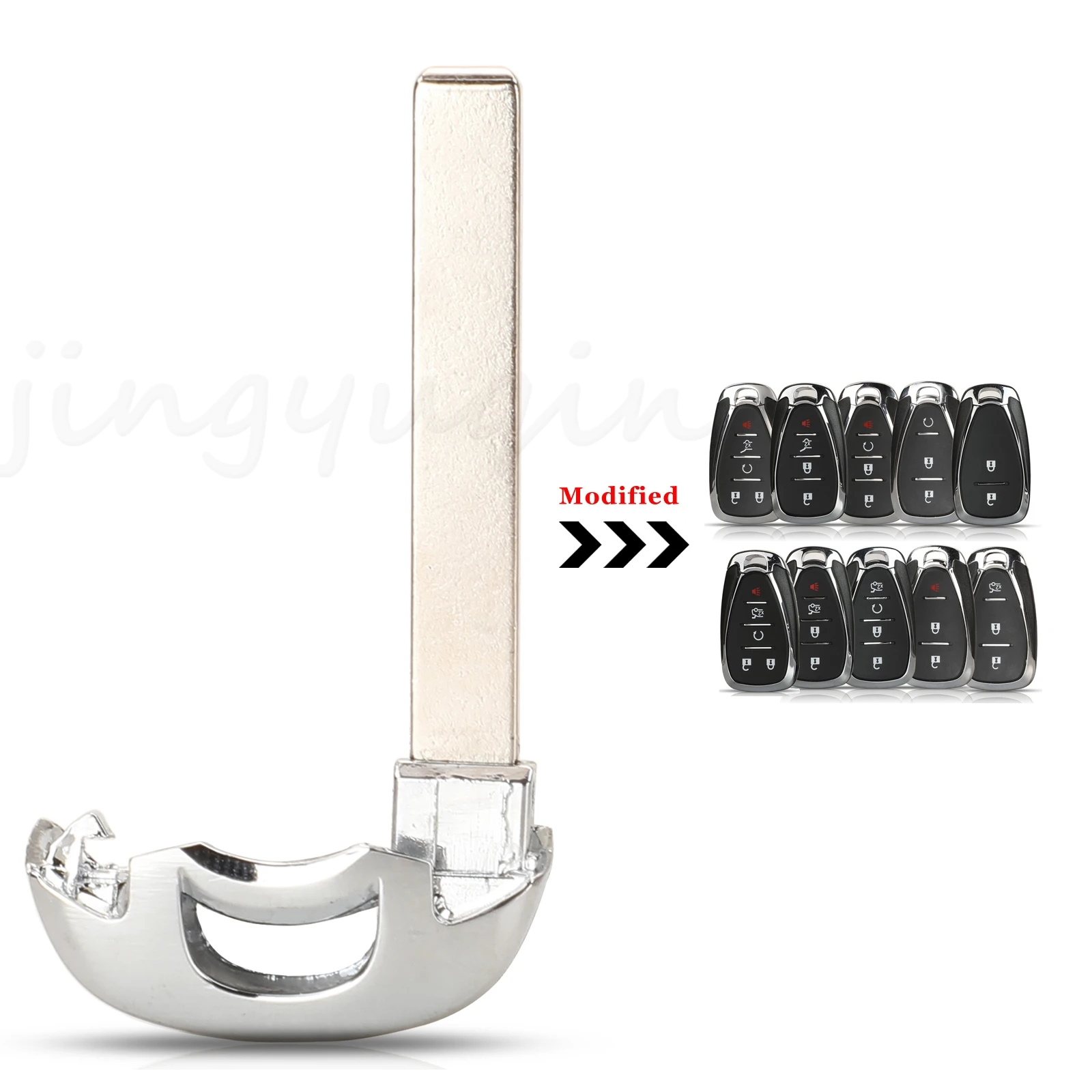 

Пульт дистанционного управления Jingyuqin для автомобиля, без ключа, аварийная вставка, неразрезанное лезвие, заготовка для Chevrolet Camaro Volt Malibu XL Equinox HU100 Blade