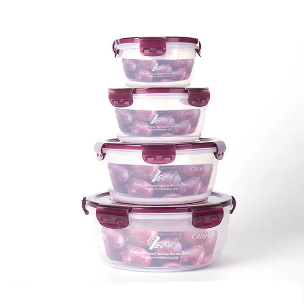 Прозрачный Круглый Пластиковый Контейнер Для Еды С Крышкой Хранения В