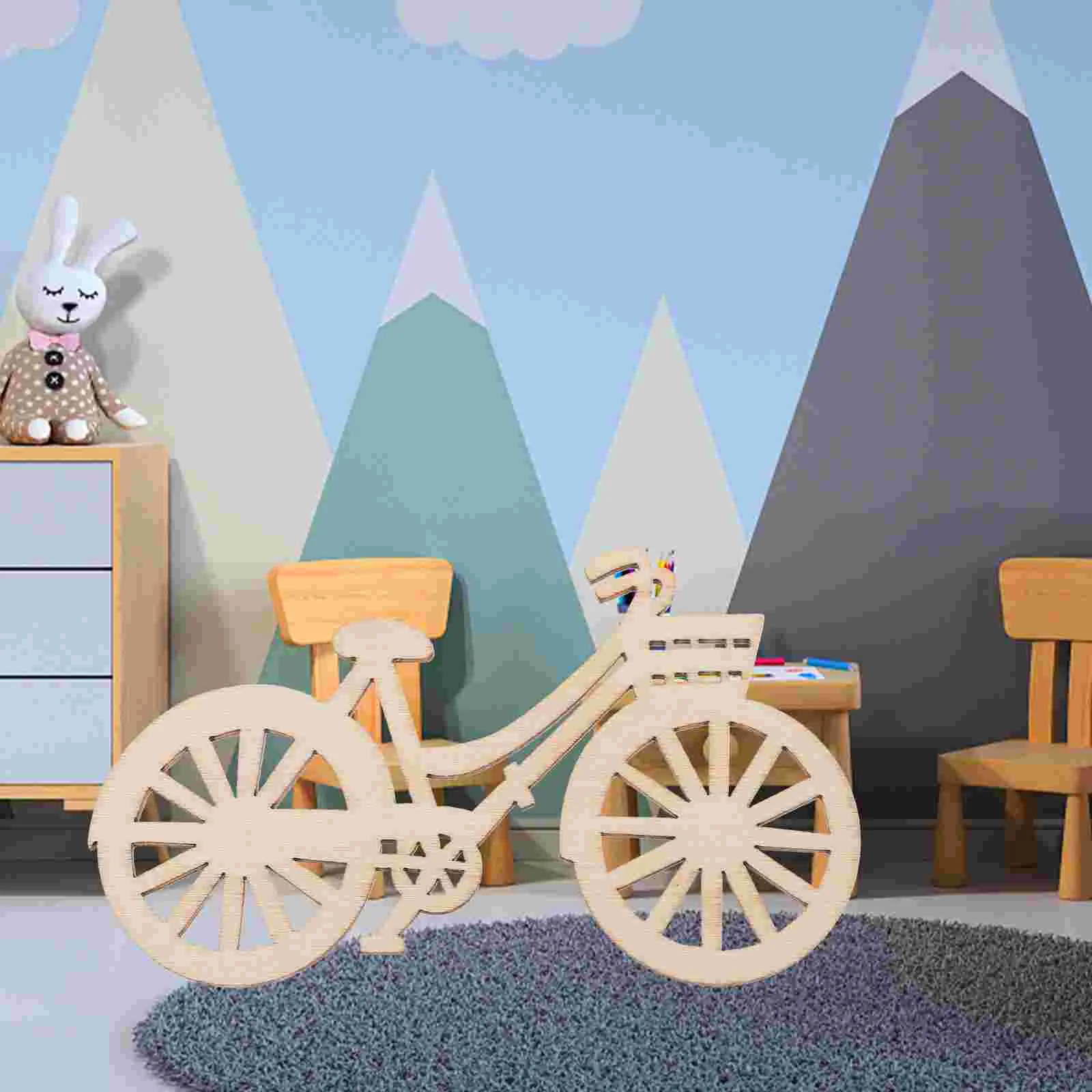 

12 Pcs Toys Bicycle Model Tiny Bike Decoration Room Graffiti Wood Models Miniature Dollhouse