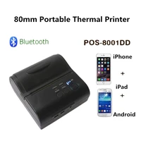 zj8001dd supermarket retail takeaway catering logistics 80mm portable mini usb ios android bluetooth thermal receipt printer
