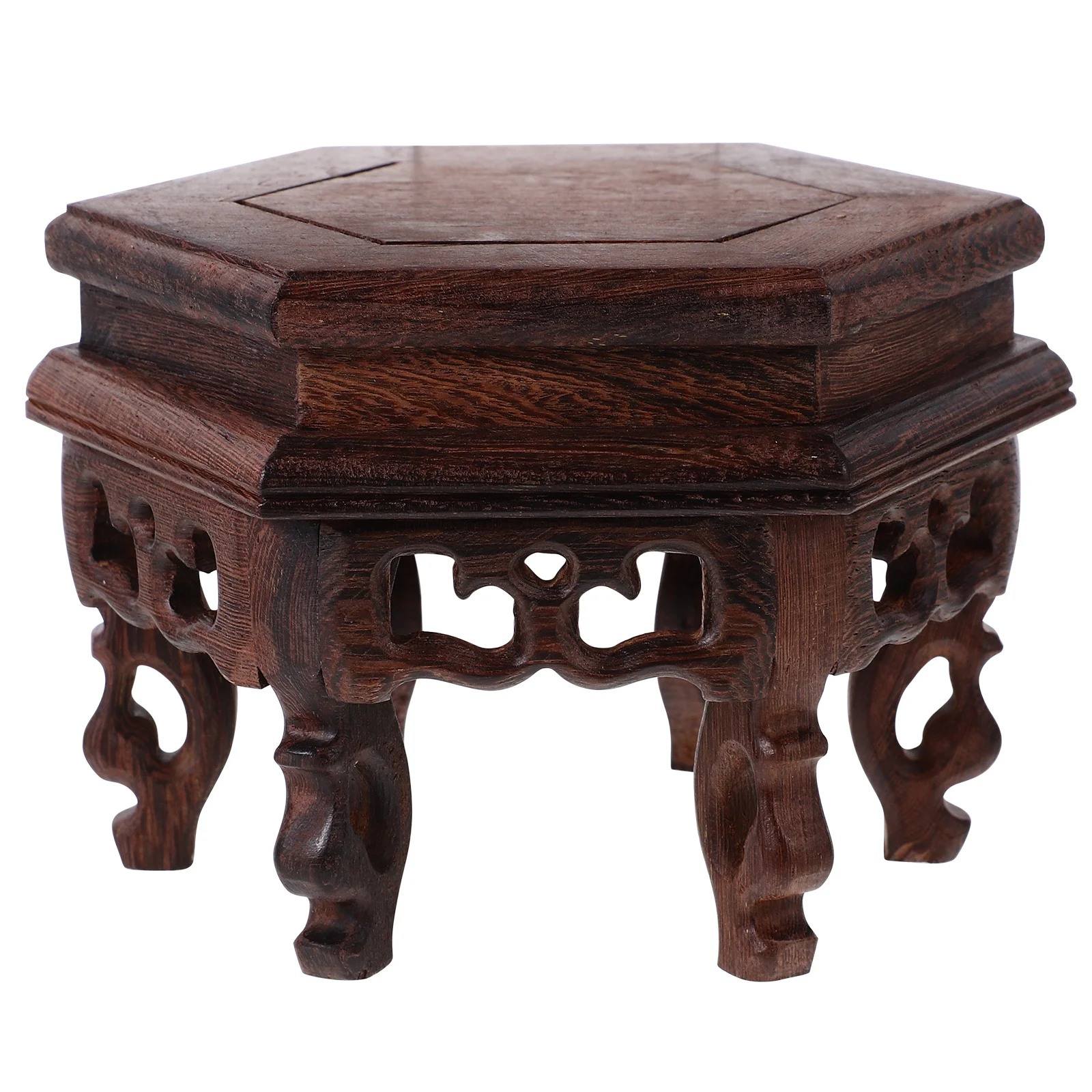 

Wood Hexagonal Planter Pedestal Wood Vase Stand Wood Fish Bowl Base Flower Pot Wood Riser