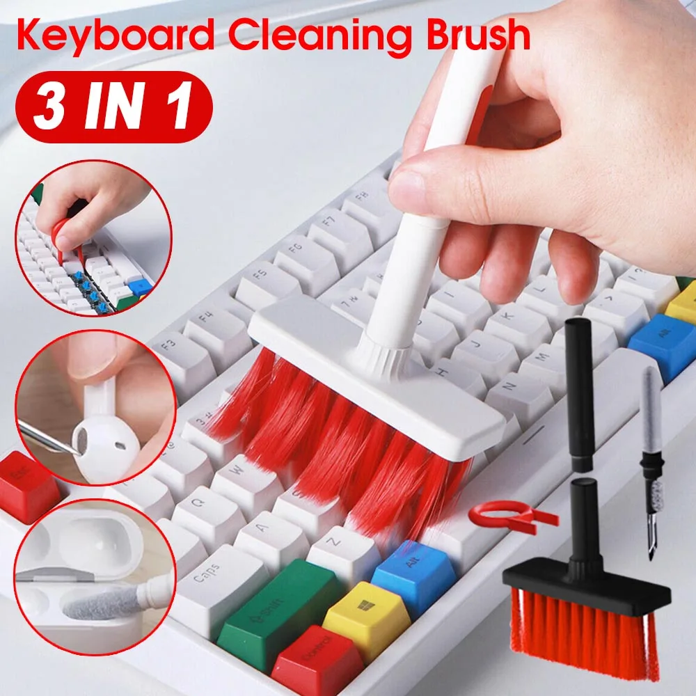 

Keyboard Cleaning Brush for AppleAirpods 3 Earphonefor Cherry MXMechanical Keyboard 3 in 1 Multi-Purpose Puller Cleaner Tool Kit