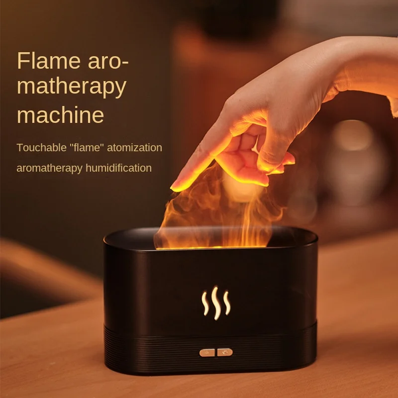 Power simulation fire aromatherapy machine household mini smart desktop mute dry burning flame proof humidifier  incense holder