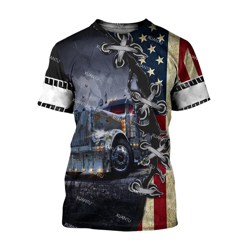 

Men's T-Shirt For Men Truck Graphic 3D Printed Summer Tops Short Sleeve Crewnack Fashion Casual Oversized Tees Shirts Streetwear