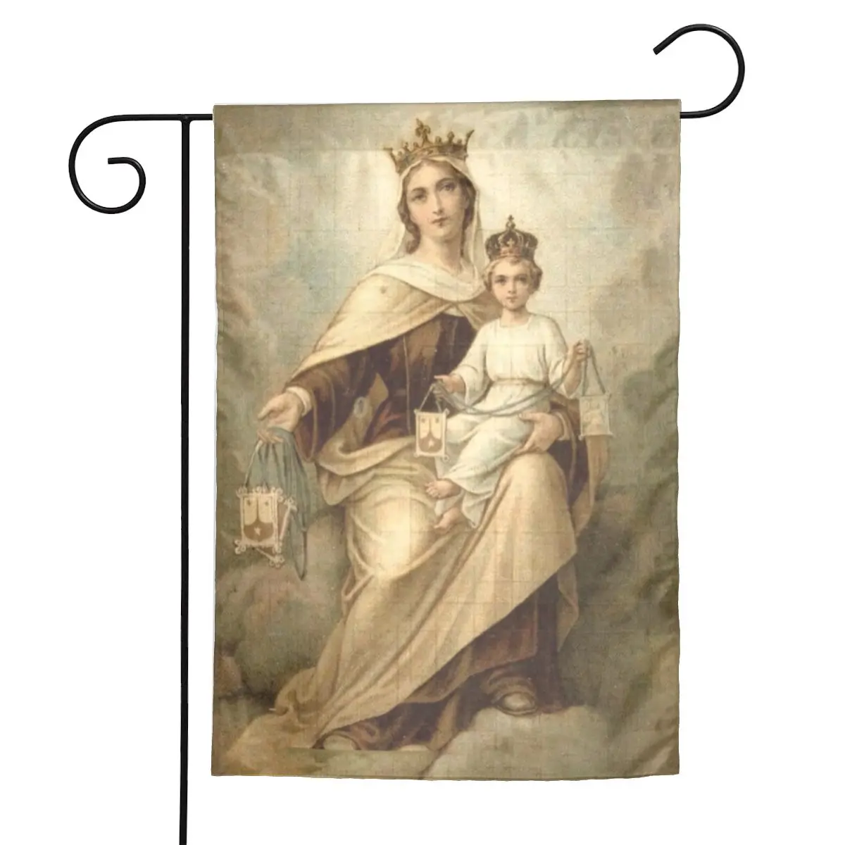 Садовый флаг с креплением Богородицы на заказ двусторонний католический для