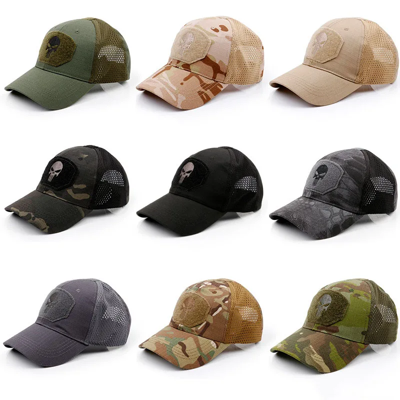Бейсболка с вышивкой черепа Мужская Уличная камуфляжная женская уличная