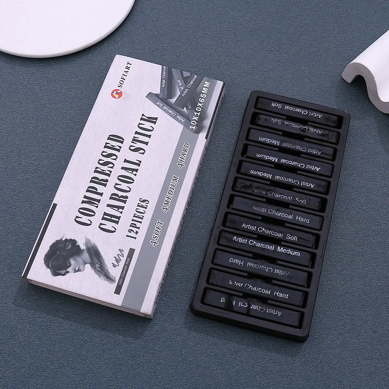 Профессиональная квадратная углеродистая палочка 12 цветов кисть для набросков