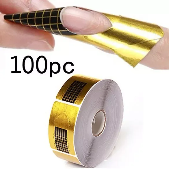 

50pcs/100pcs French Nail Form Tips Gold Nail Extension Art Tools For Nails Gel Extension Sticker Acrylic Manicure Tip