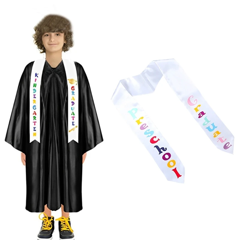 

130x9.5cm Grad Season Unisex Kid Graduation Stole Sash for Kindergarten Commencements Etiquette Belts Party Decorations