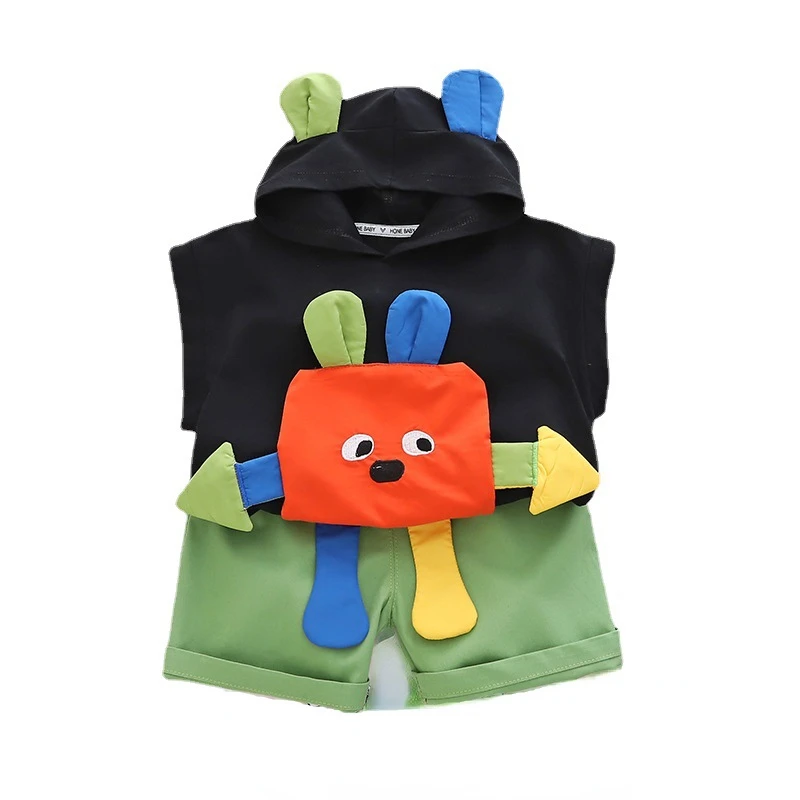 

Summer Fashion Baby Girls Clothes Suit Children Boys Hooded Vest Shorts 2Pcs/Sets Toddler Casual Costume Infant Kids Tracksuits