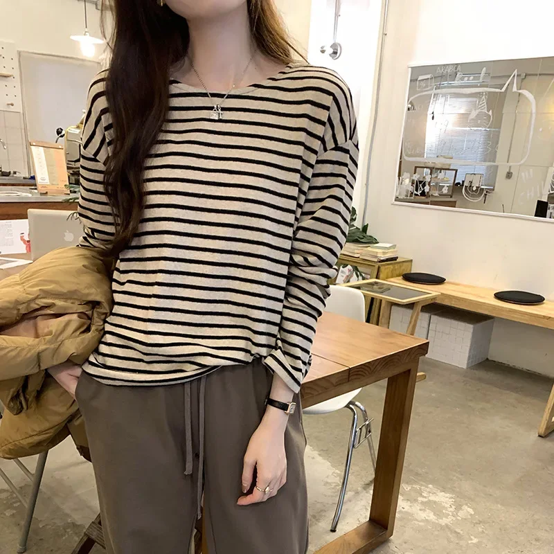 Новое поступление женская футболка свободного кроя с длинными рукавами