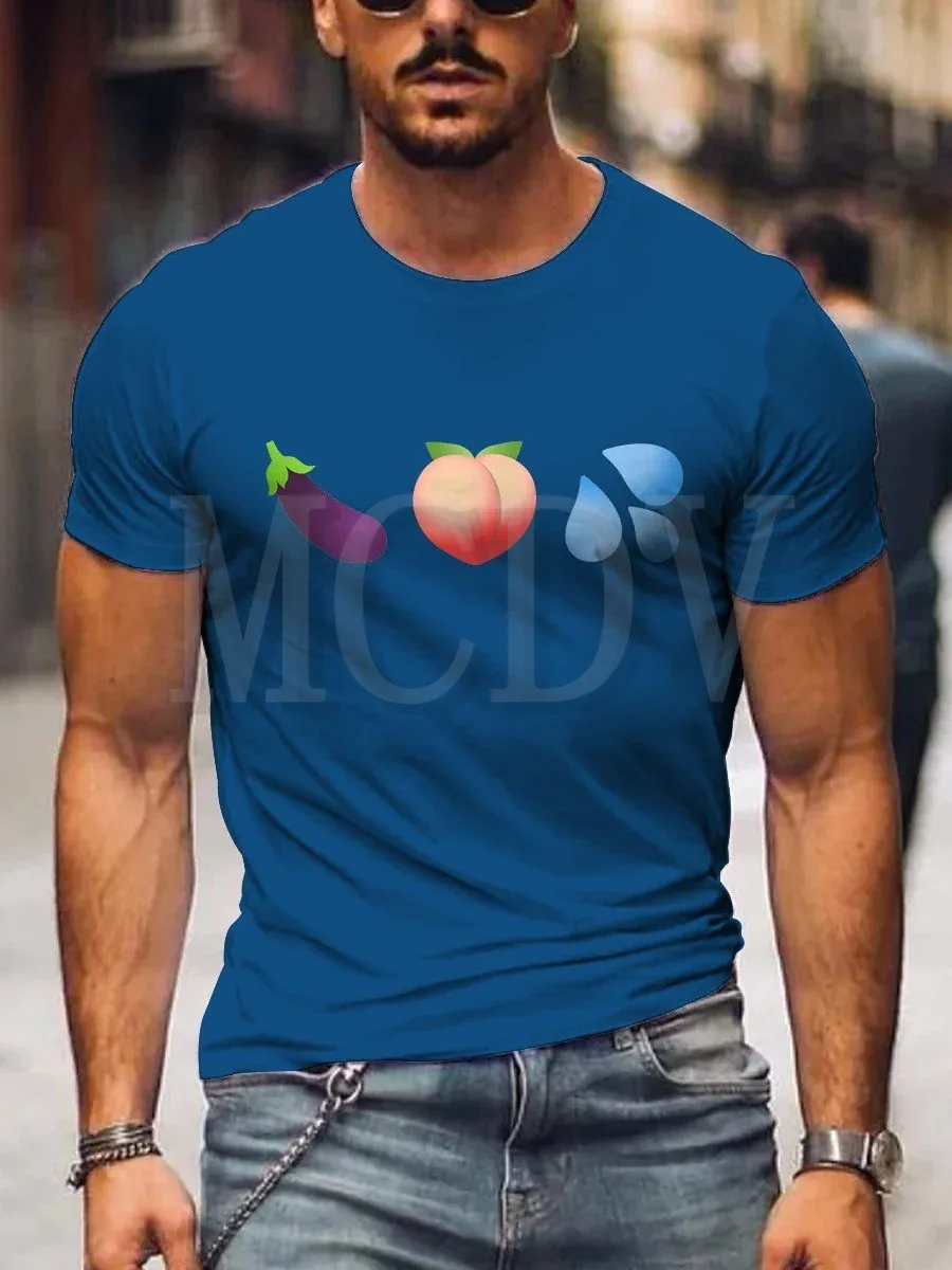 

2023 Summer Men's Healthy Diet Organic T-Shirt The Colorful The Best He Him Hole LGBT3D Printed T Shirt