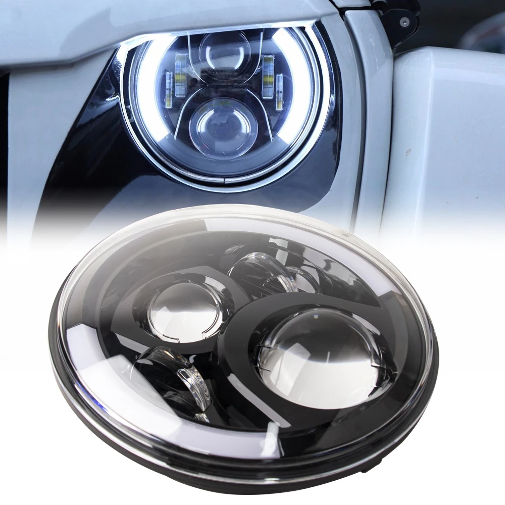 Для Harley Softail Touring Ultra Classic Electra Street Glide Road King Yamaha фары для мотоцикла 7 дюймов Круглая