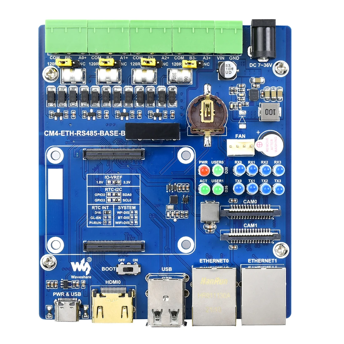 Плата Nośnika CM4 RS485 для вычислительного модуля RPI Raspberry Pi 4 Lite eMMc базовая плата