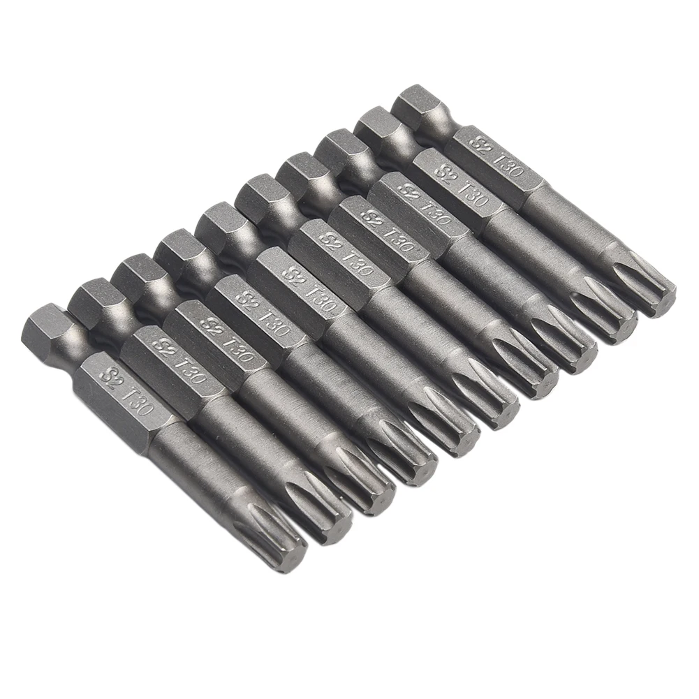 

10pcs 50mm T30 Magnetic Long Torx Screwdriver Bit For Electric Electrician Screwdrivers Manual Screwdrivers Air Drill Power Tool